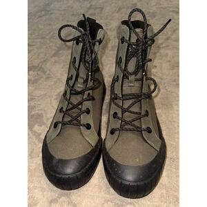 Levi's Strauss Mens Sz 10 La Paz Canvas Casual Boots Dusty Olive Green Black
